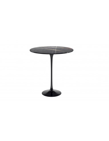 TULIP Table d'appoint ronde plateau en marbre Sahara